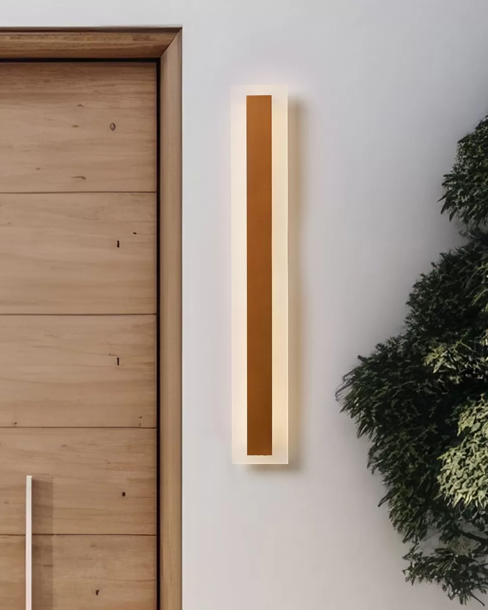 Flash Sale Beliani Ausenwandleuchte Led Metall Gold 60 Cm Rechteckig Rosalie