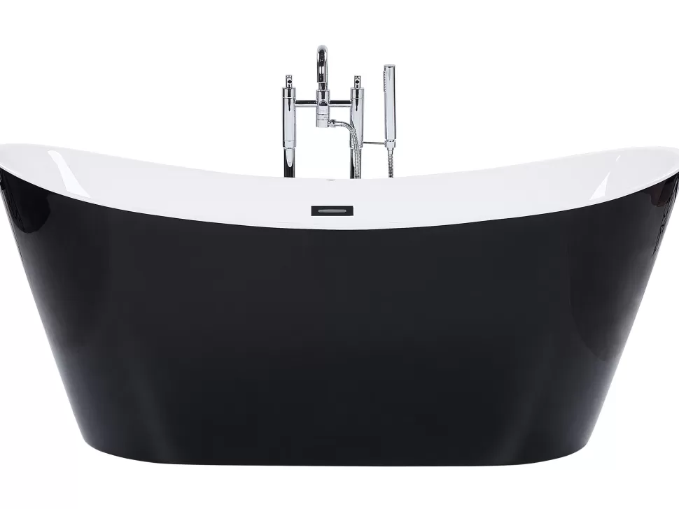 Online Beliani Badewanne Freistehend Schwarz Oval 180 X 78 Cm Antigua