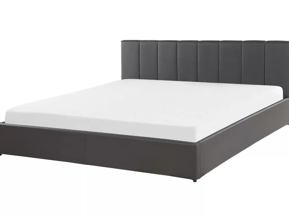 Betten>Beliani Bett Kunstleder Grau Mit Bettkasten Hochklappbar 180 X 200 Cm Dreux