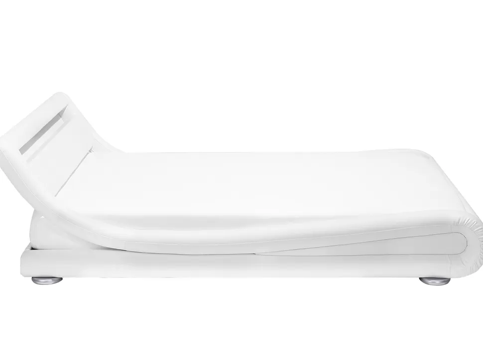 Betten>Beliani Bett Kunstleder Weis 160 X 200 Cm Mit Led-Beleuchtung Avignon