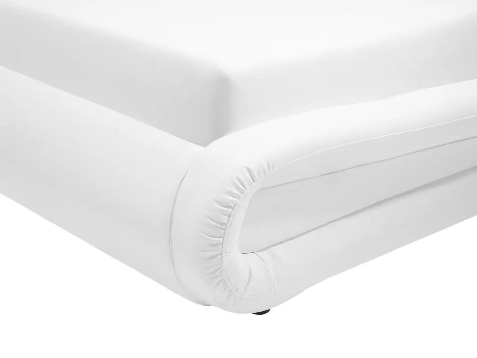 Betten>Beliani Bett Kunstleder Weis Mit Bettkasten 180 X 200 Cm Avignon