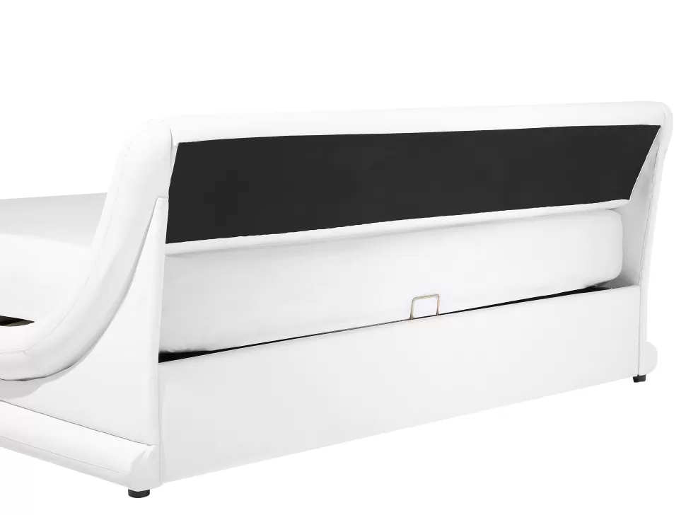 Betten>Beliani Bett Kunstleder Weis Mit Bettkasten 180 X 200 Cm Avignon