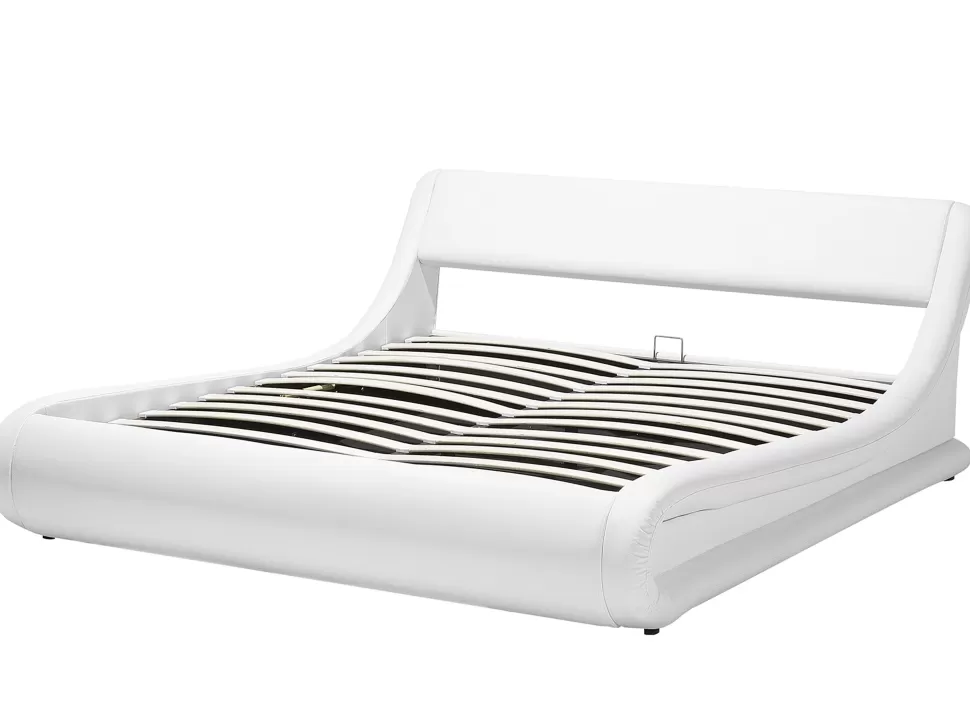 Betten>Beliani Bett Kunstleder Weis Mit Bettkasten 180 X 200 Cm Avignon