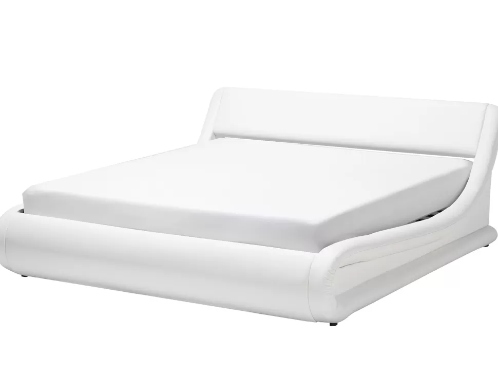 Betten>Beliani Bett Kunstleder Weis Mit Bettkasten 180 X 200 Cm Avignon