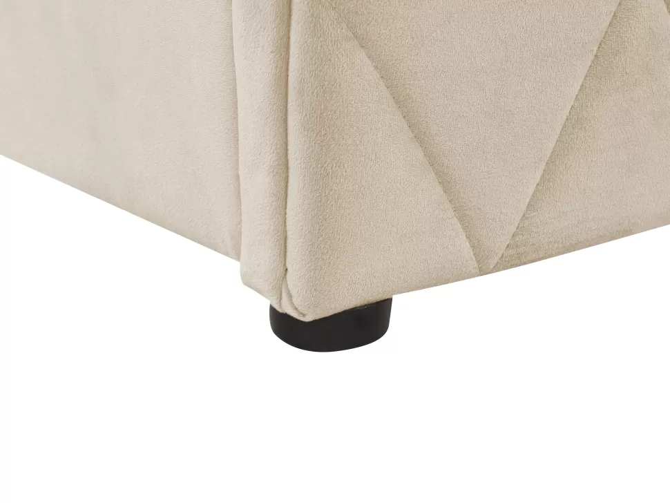 Betten>Beliani Bett Samtstoff Beige Lattenrost Bettkasten Hochklappbar 180 X 200 Cm Rochefort
