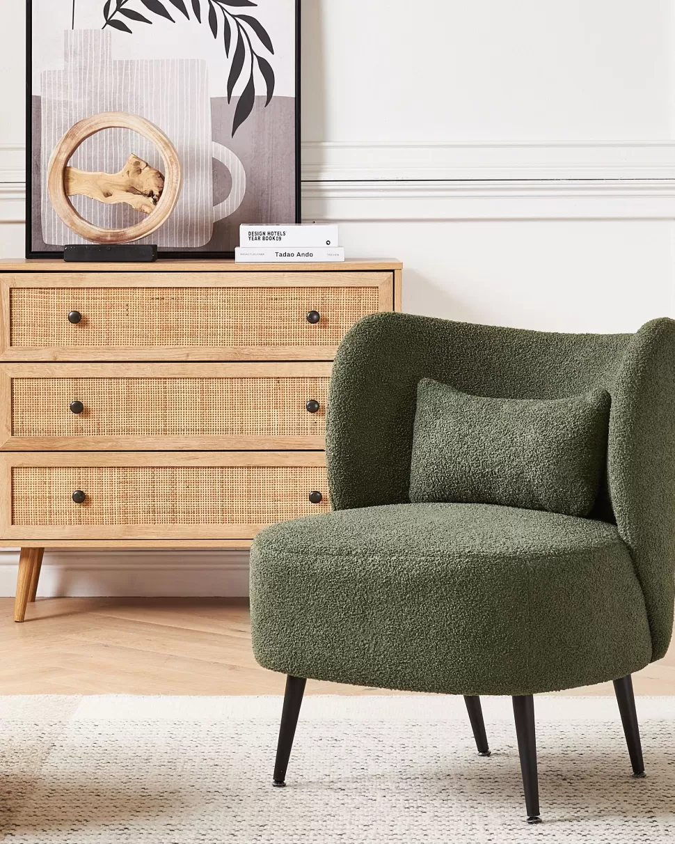 Online Beliani Boucle Sessel Dunkelgrun Otsby