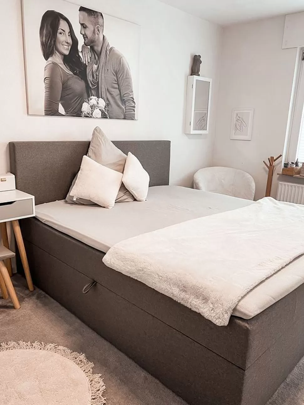 Betten>Beliani Boxspringbett Grau Mit Bettkasten Hochklappbar 180 X 200 Cm Senator