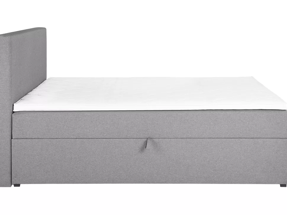 Betten>Beliani Boxspringbett Grau Mit Bettkasten Hochklappbar 180 X 200 Cm Senator