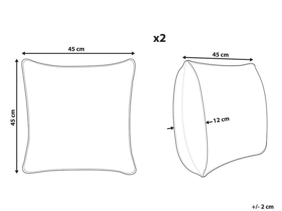 Heimtextilien>Beliani Dekokissen Baumwolle Blau / Gold 45 X 45 Cm 2Er Set Gardenia