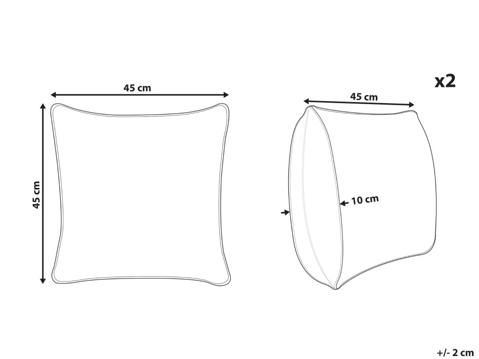 Heimtextilien>Beliani Dekokissen Baumwolle Blumenmotiv Mehrfarbig 45 X 45 Cm 2Er Set Shallot
