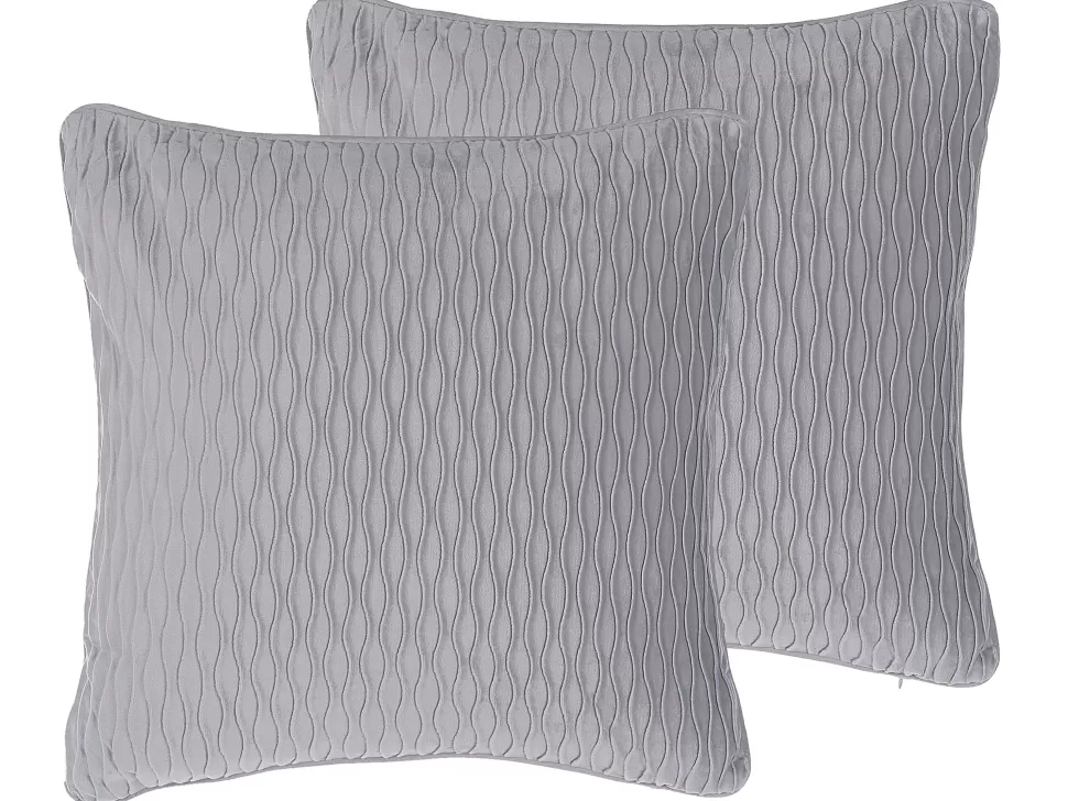 Cheap Beliani Dekokissen Grau Strukturiert 45 X 45 Cm 2Er Set Motari