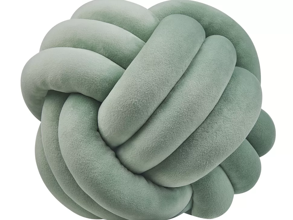 Cheap Beliani Dekokissen Knoten Ball Flechtmuster Samtstoff Grun 30 X 30 Cm Malni