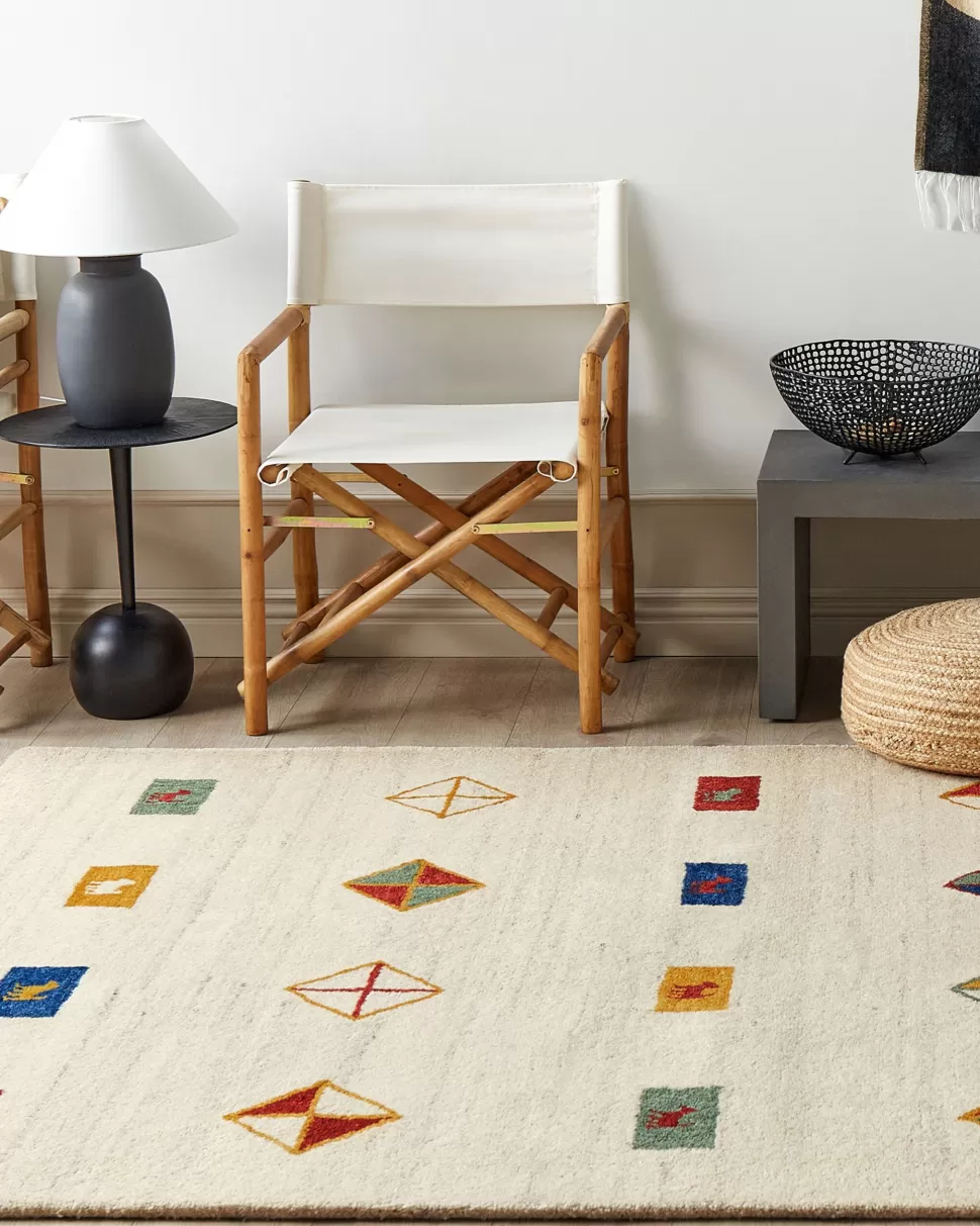 Cheap Beliani Gabbeh Teppich Wolle Beige 160 X 230 Cm Geometrisches Muster Hochflor Misinli