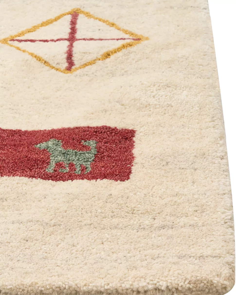 Cheap Beliani Gabbeh Teppich Wolle Beige 160 X 230 Cm Geometrisches Muster Hochflor Misinli