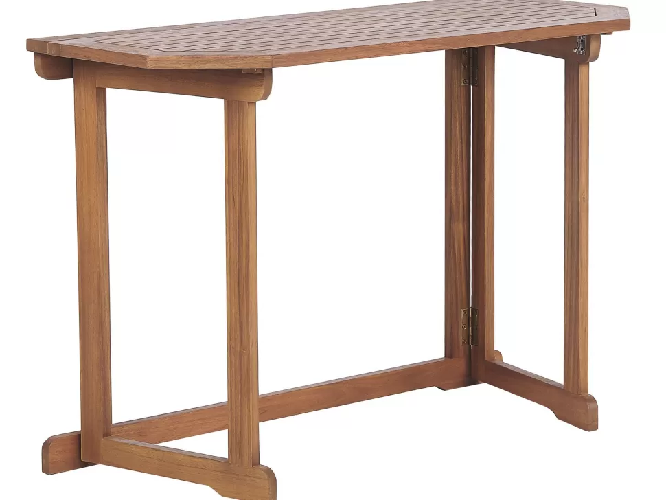 Cheap Beliani Garten Beistelltisch Akazienholz Hellbraun 110 X 47 Cm Klappbar Treia