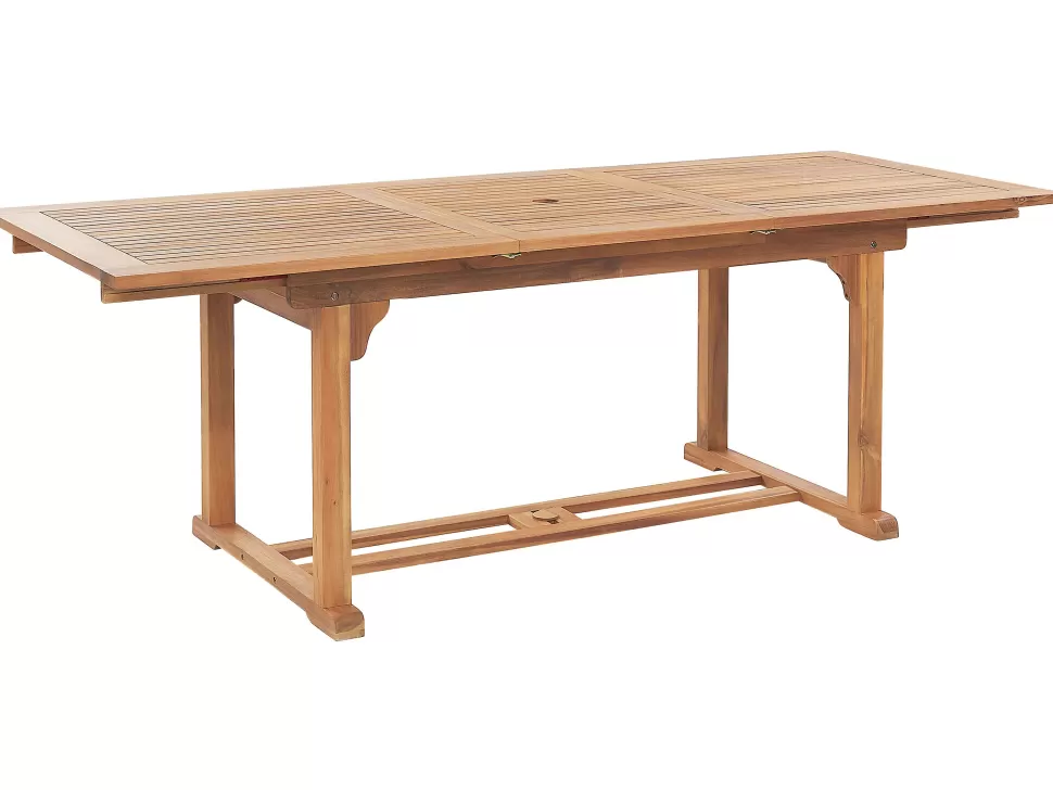 Online Beliani Gartentisch Akazienholz Hellbraun 160 / 220 X 90 Cm Ausziehbar Java