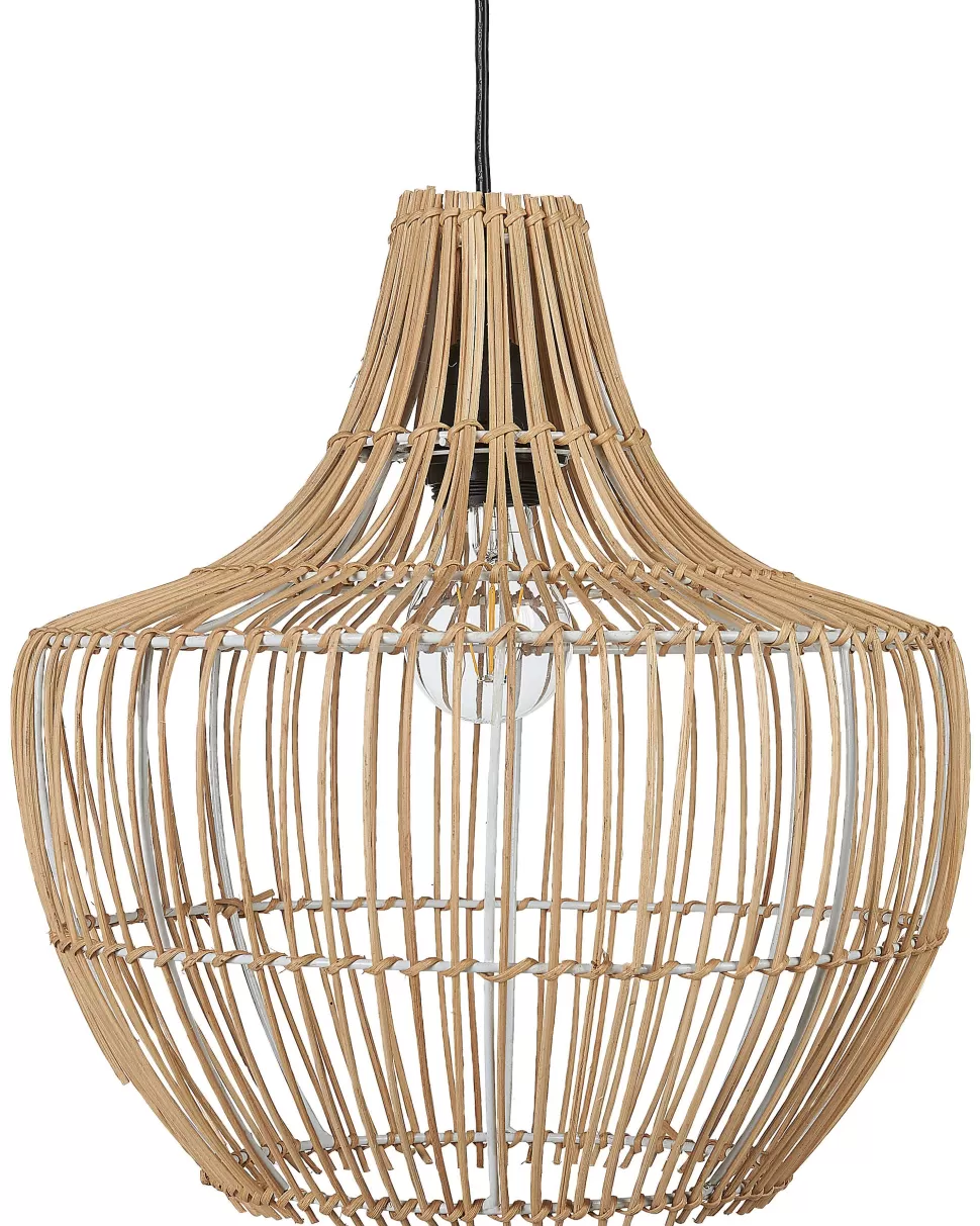 Flash Sale Beliani Hangeleuchte Rattan Naturlich Glockenform Mazowe