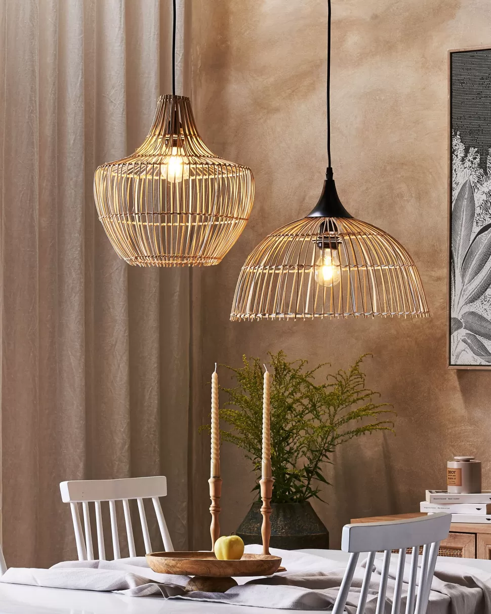 Flash Sale Beliani Hangeleuchte Rattan Naturlich Glockenform Mazowe