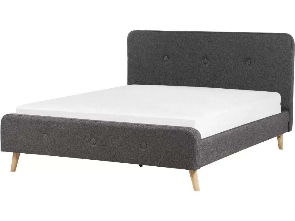 Cheap Beliani Polsterbett Leinenoptik Dunkelgrau Lattenrost 160 X 200 Cm Rennes Ii