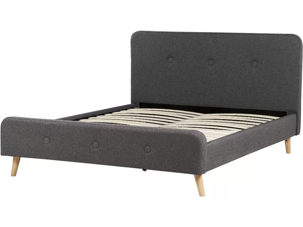Cheap Beliani Polsterbett Leinenoptik Dunkelgrau Lattenrost 160 X 200 Cm Rennes Ii