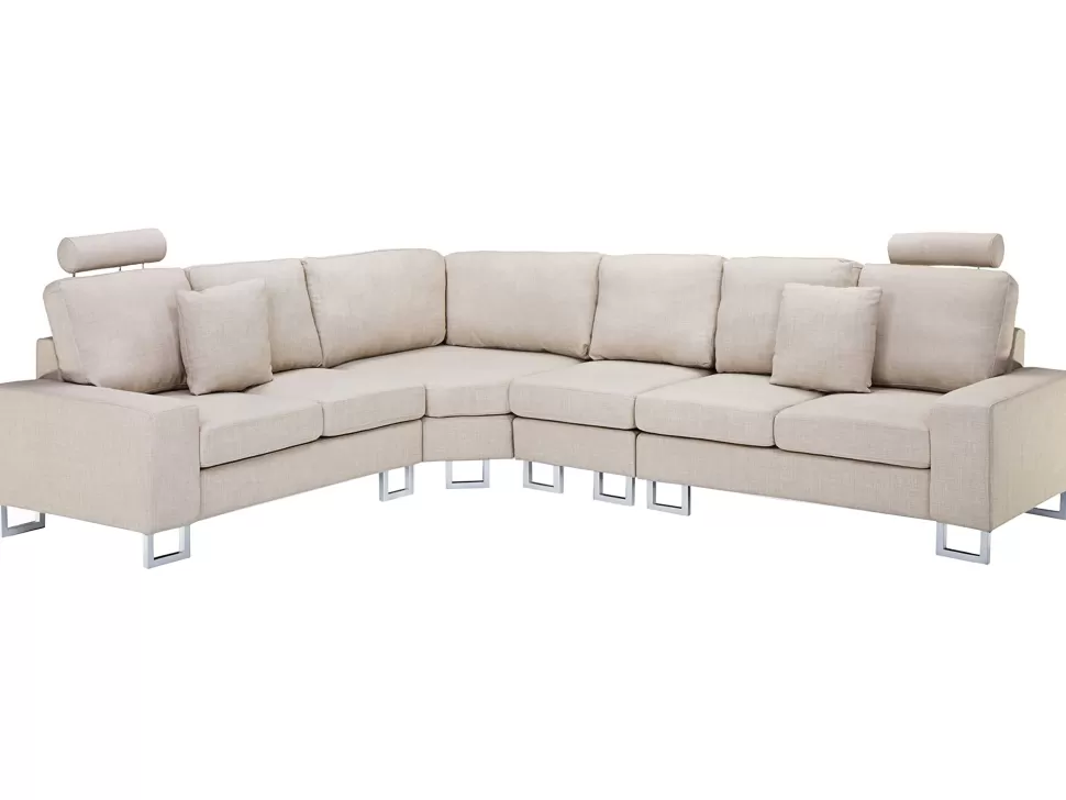 Cheap Beliani Right Hand Corner Fabric Sofa Beige Stockholm