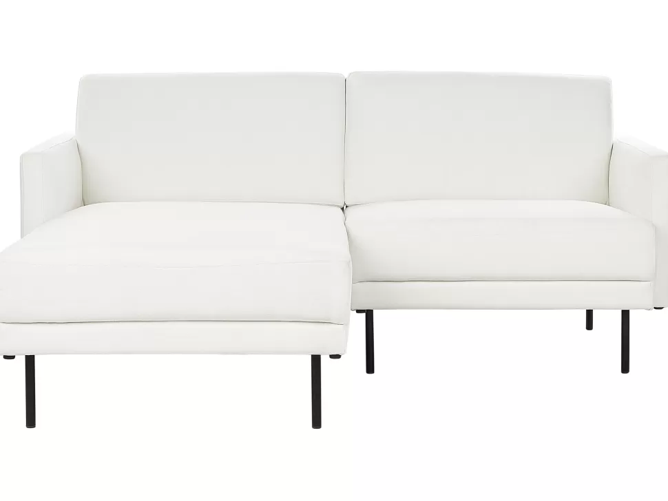 Cheap Beliani Right Hand Fabric Corner Sofa White Breda