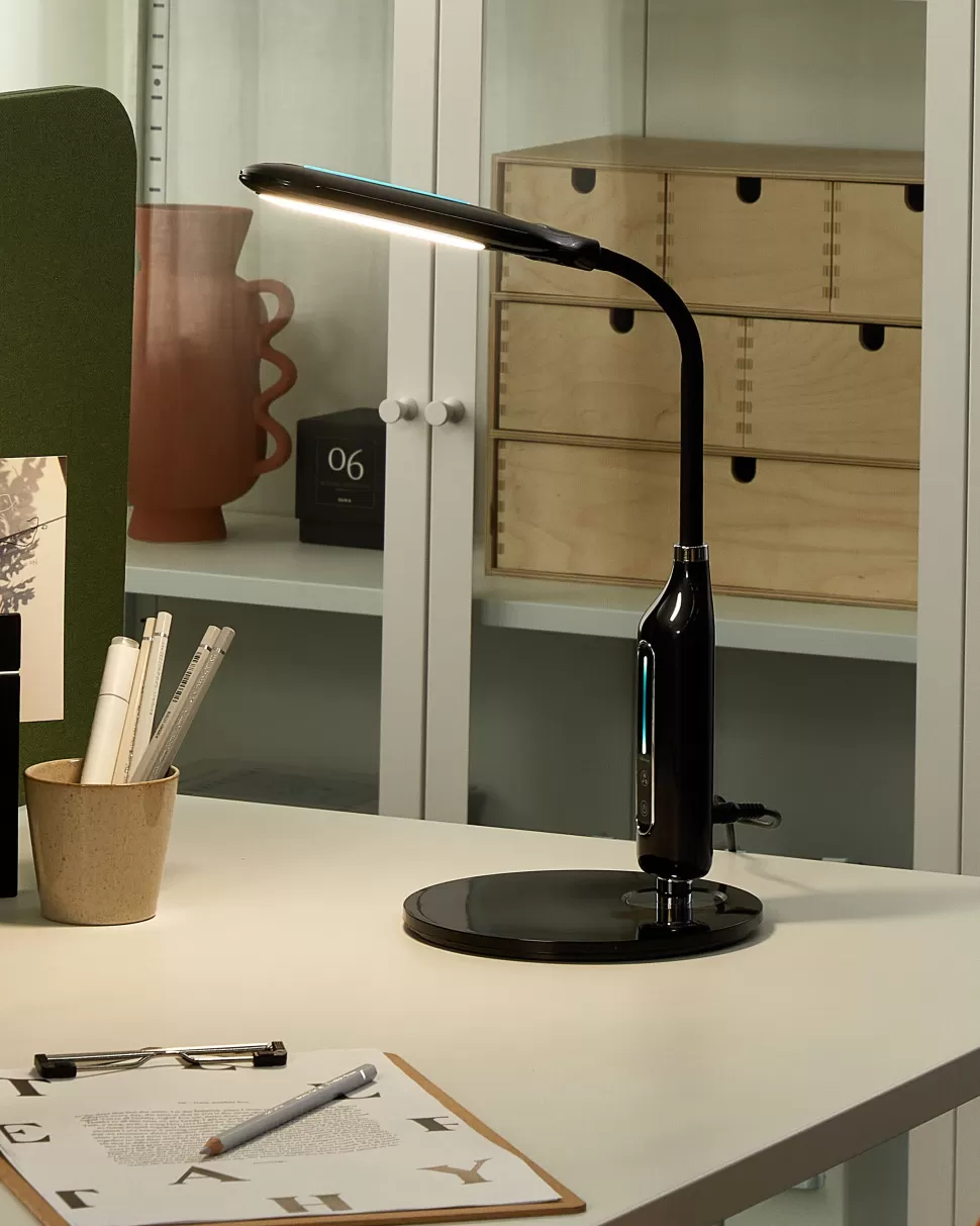 Discount Beliani Schreibtischlampe Led Schwarz 38 Cm Verstellbar Cygnus