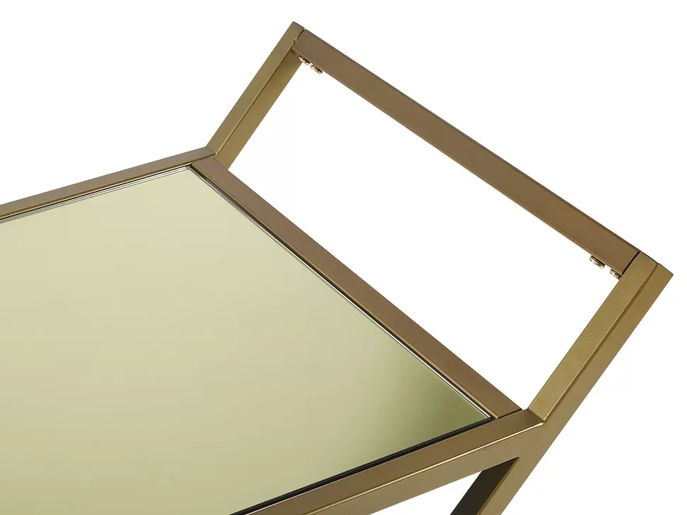 Cheap Beliani Servierwagen Metall Gold Spiegeleffekt 2 Etagen Ivera