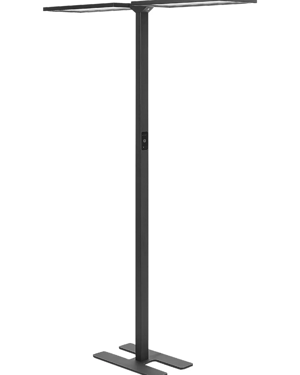 Fashion Beliani Stehlampe Led Schwarz 2-Flammig 196 Cm Rechteckig Sculptor