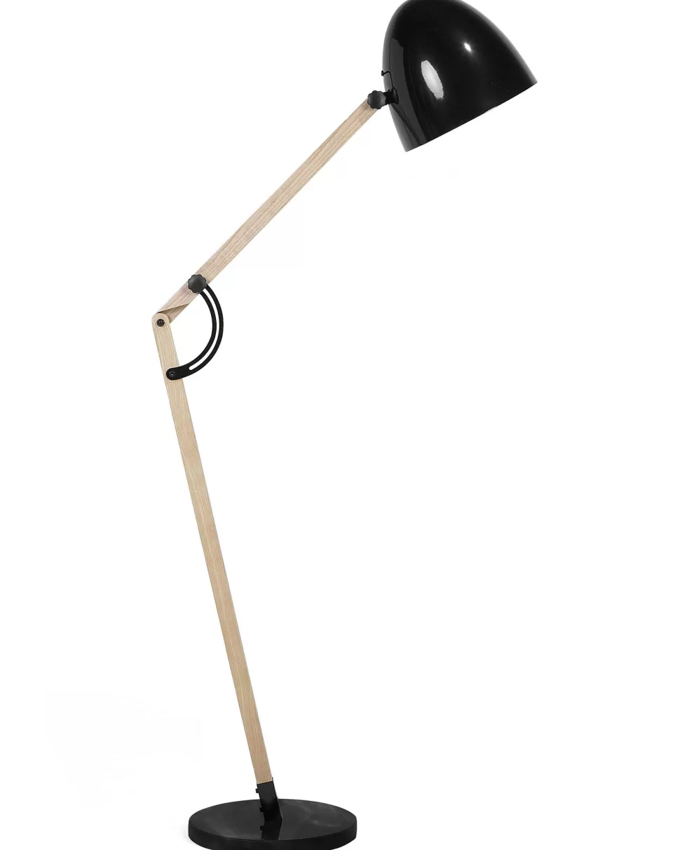 Clearance Beliani Stehlampe Schwarz 175 Cm Rund Hetton