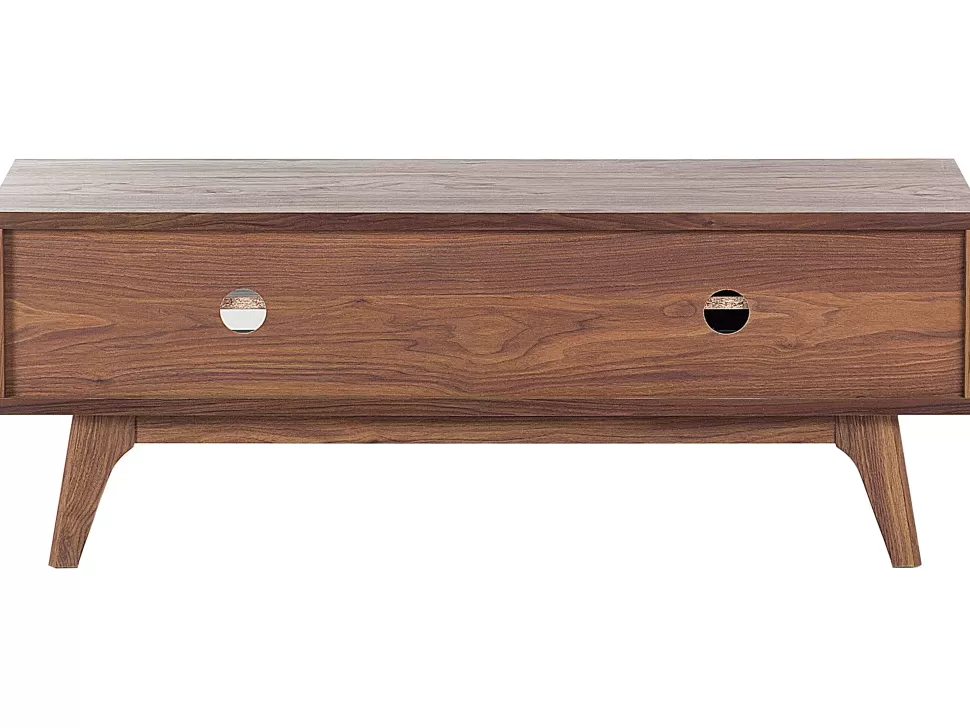 Cheap Beliani Tv-Mobel Dunkler Holzfarbton / Weis 117 X 35 X 44 Cm Buffalo
