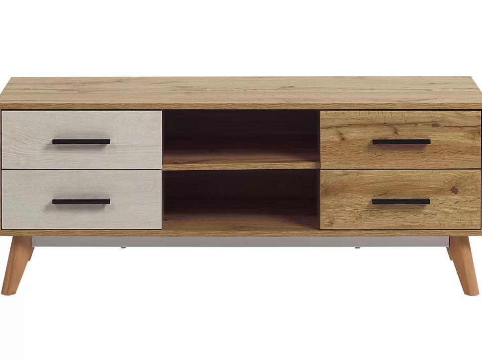 Cheap Beliani Tv-Mobel Heller Holzfarbton 120 X 40 X 49 Cm Florida