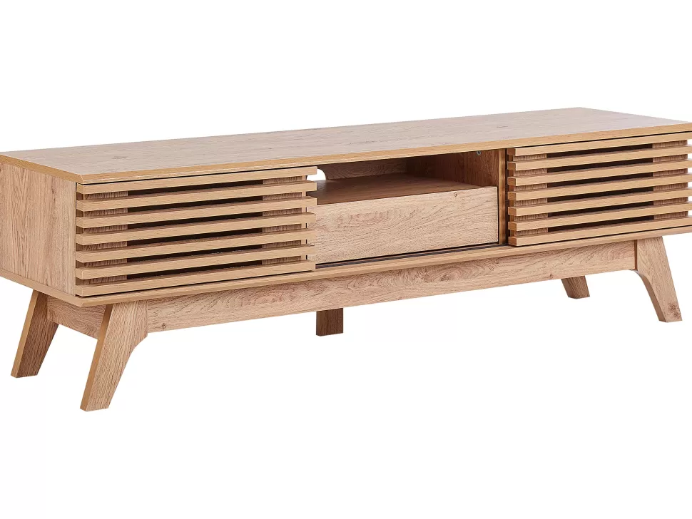 Cheap Beliani Tv-Mobel Heller Holzfarbton 149 X 36 X 44 Cm Detroit