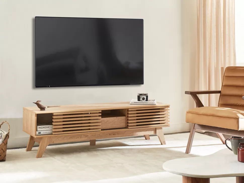 Cheap Beliani Tv-Mobel Heller Holzfarbton 149 X 36 X 44 Cm Detroit