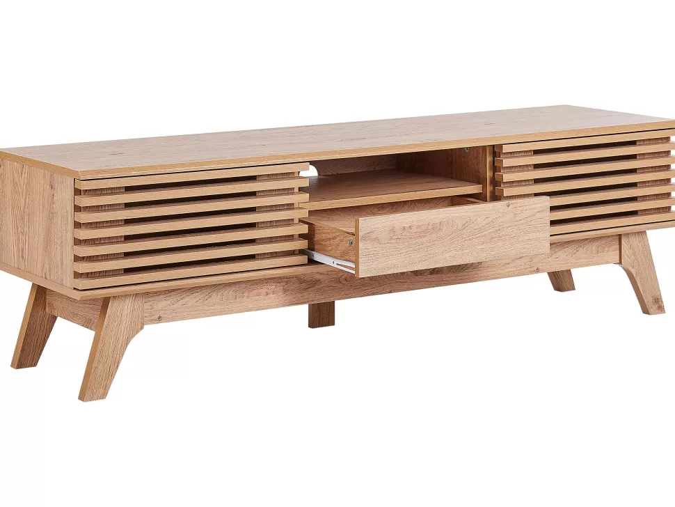 Cheap Beliani Tv-Mobel Heller Holzfarbton 149 X 36 X 44 Cm Detroit