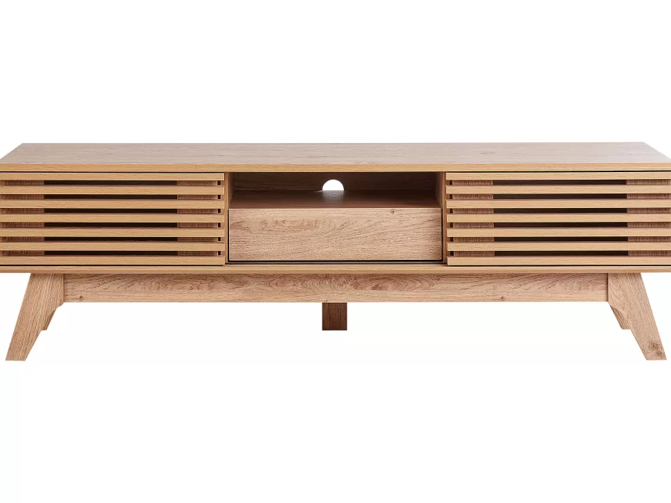 Cheap Beliani Tv-Mobel Heller Holzfarbton 149 X 36 X 44 Cm Detroit