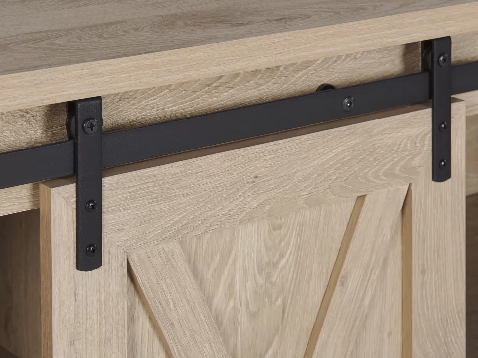 Cheap Beliani Tv-Mobel Heller Holzfarbton 2 Schiebeturen 150 X 40 X 60 Cm Ulan