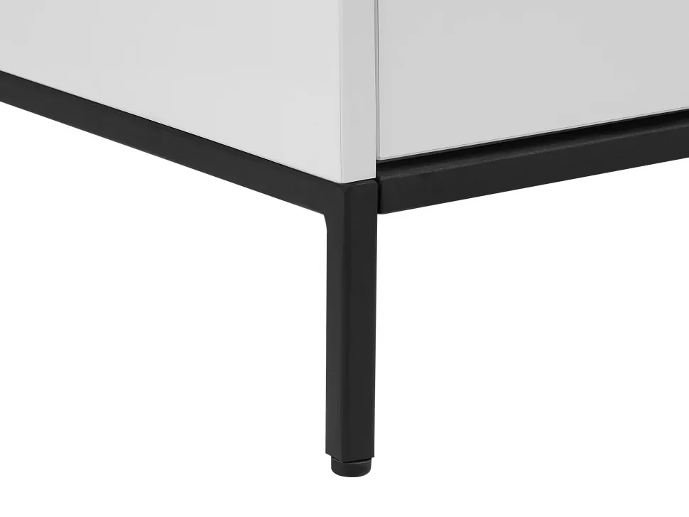 Best Sale Beliani Tv-Mobel Weis / Hochglanz Mit Led-Beleuchtung 2 Schubladen 150 X 42 X 52 Cm Sydney