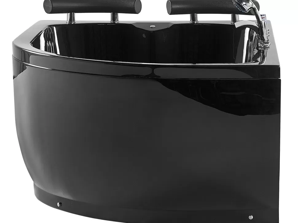 Cheap Beliani Whirlpool Badewanne Schwarz Eckmodell Mit Led Rechts 160 Cm X 113 Cm Paradiso