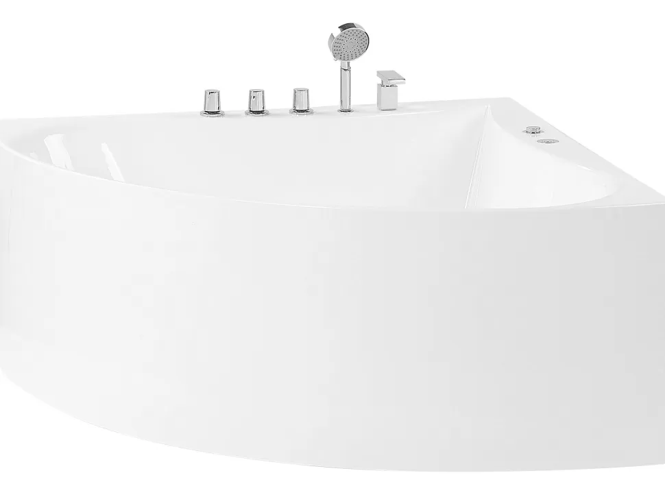 Flash Sale Beliani Whirlpool Badewanne Weis Eckmodell 187 X 133 Cm Islita